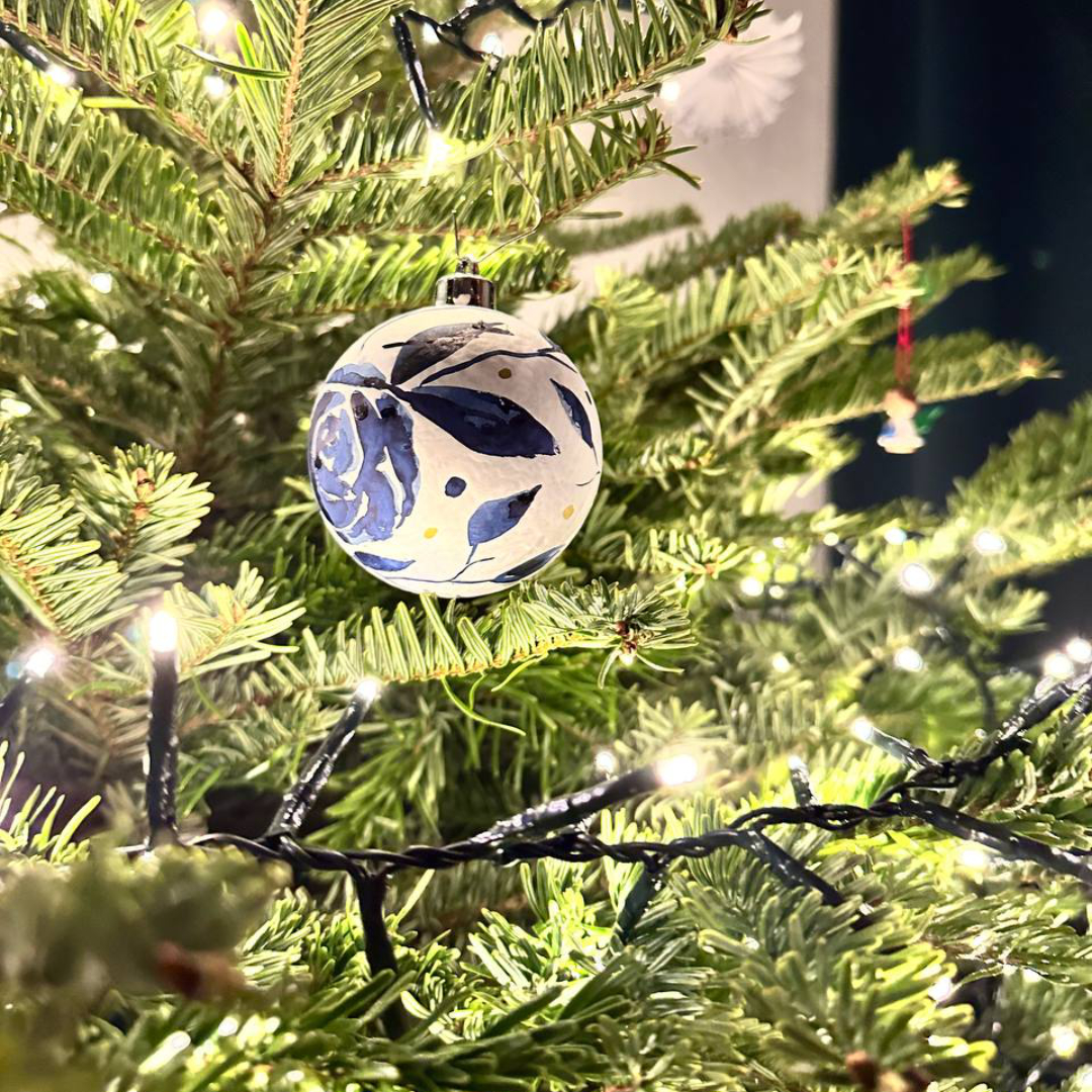 Aquarell-Malerei – "Loose Watercolor Flura" auf Weihnachtsbaumkugeln